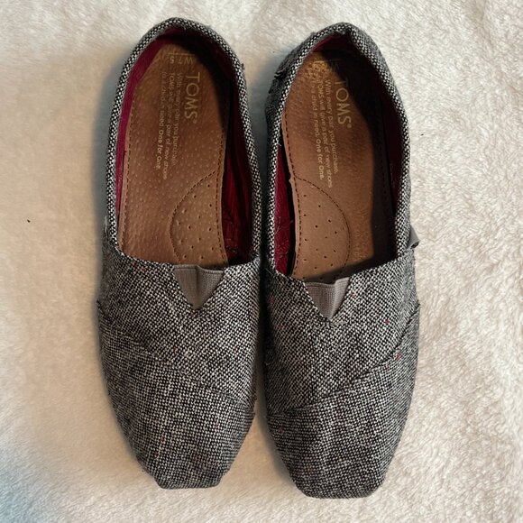 Womens Brownish Gray Tweed Toms size 7.5W - Picture 1 of 12